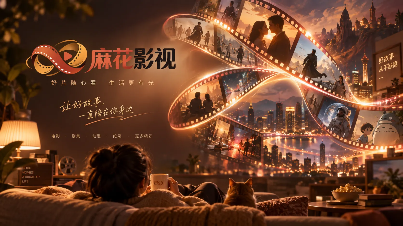 电影胶片风格的影视故事主题画面
